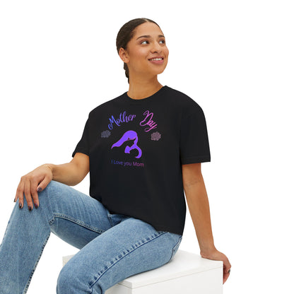 Mother Day Crop Tee | I Love You Mom Gift Shirt
