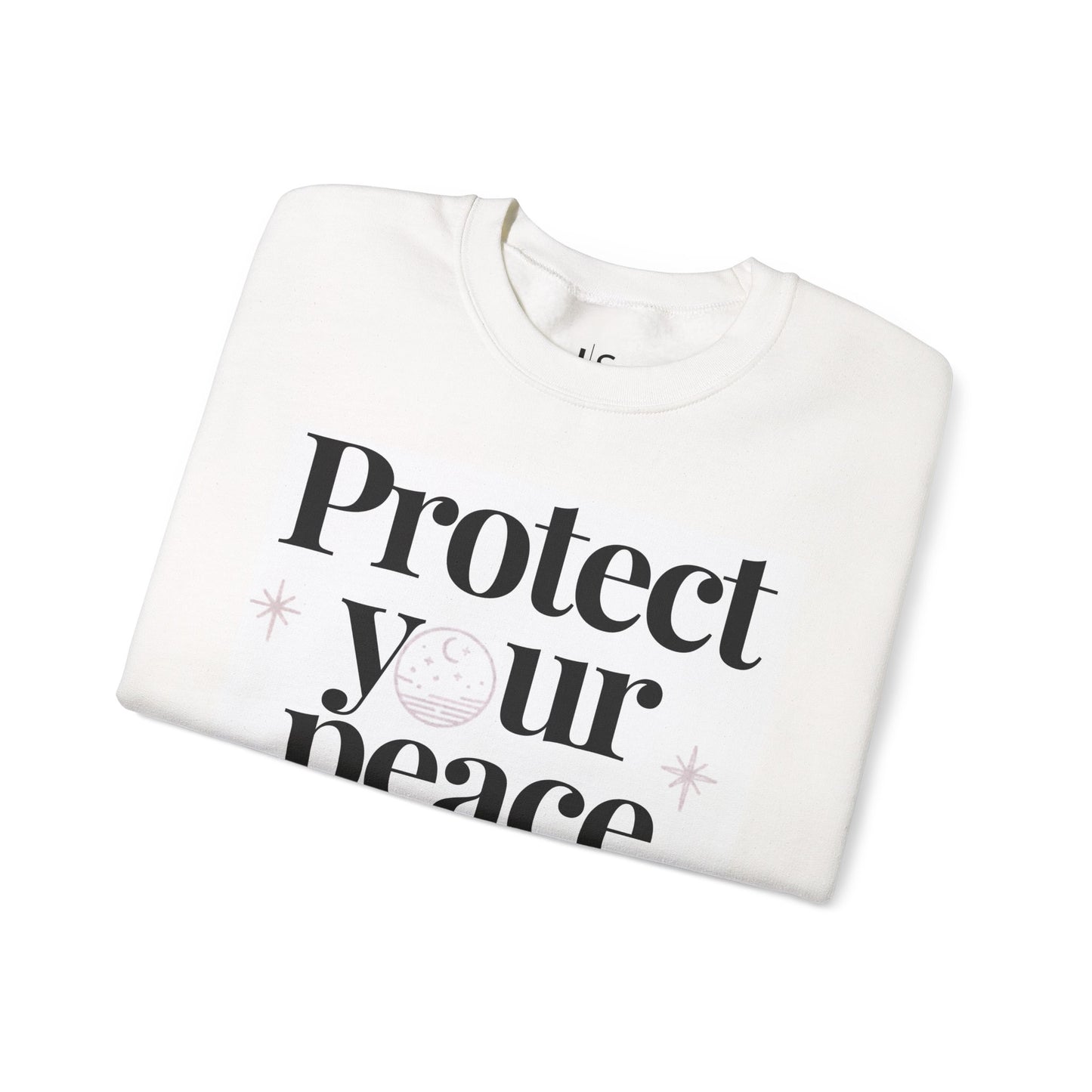 Protect Your Peace Crewneck Sweatshirt — Minimal Self-Care Graphic Sweatshirt