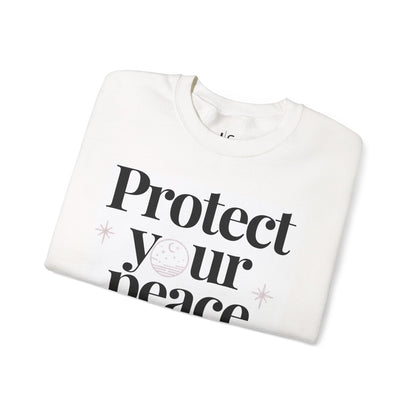 Protect Your Peace Crewneck Sweatshirt — Minimal Self-Care Graphic Sweatshirt
