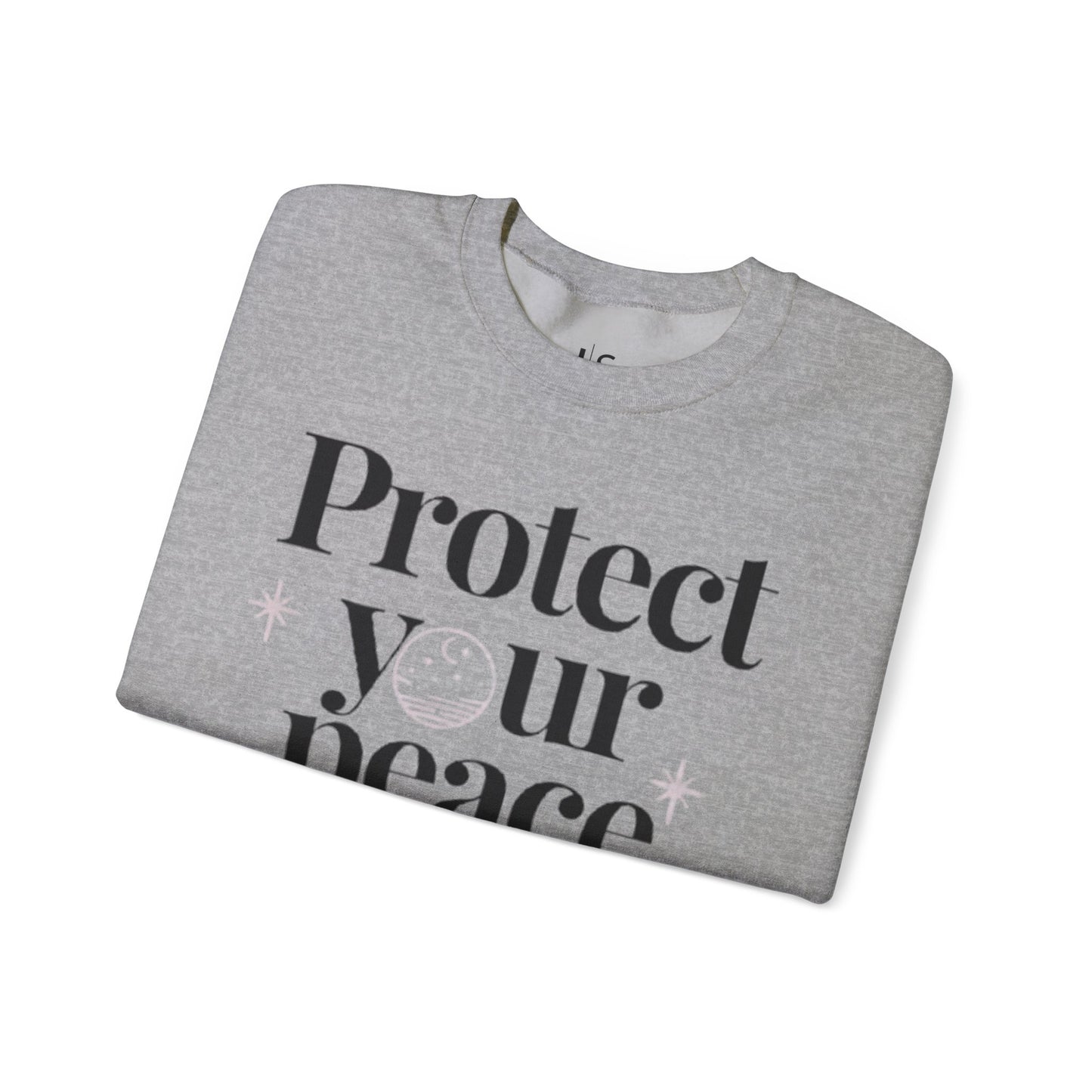 Protect Your Peace Crewneck Sweatshirt — Minimal Self-Care Graphic Sweatshirt