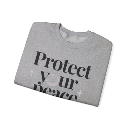 Protect Your Peace Crewneck Sweatshirt — Minimal Self-Care Graphic Sweatshirt