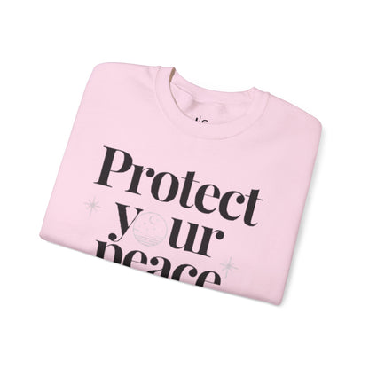 Protect Your Peace Crewneck Sweatshirt — Minimal Self-Care Graphic Sweatshirt