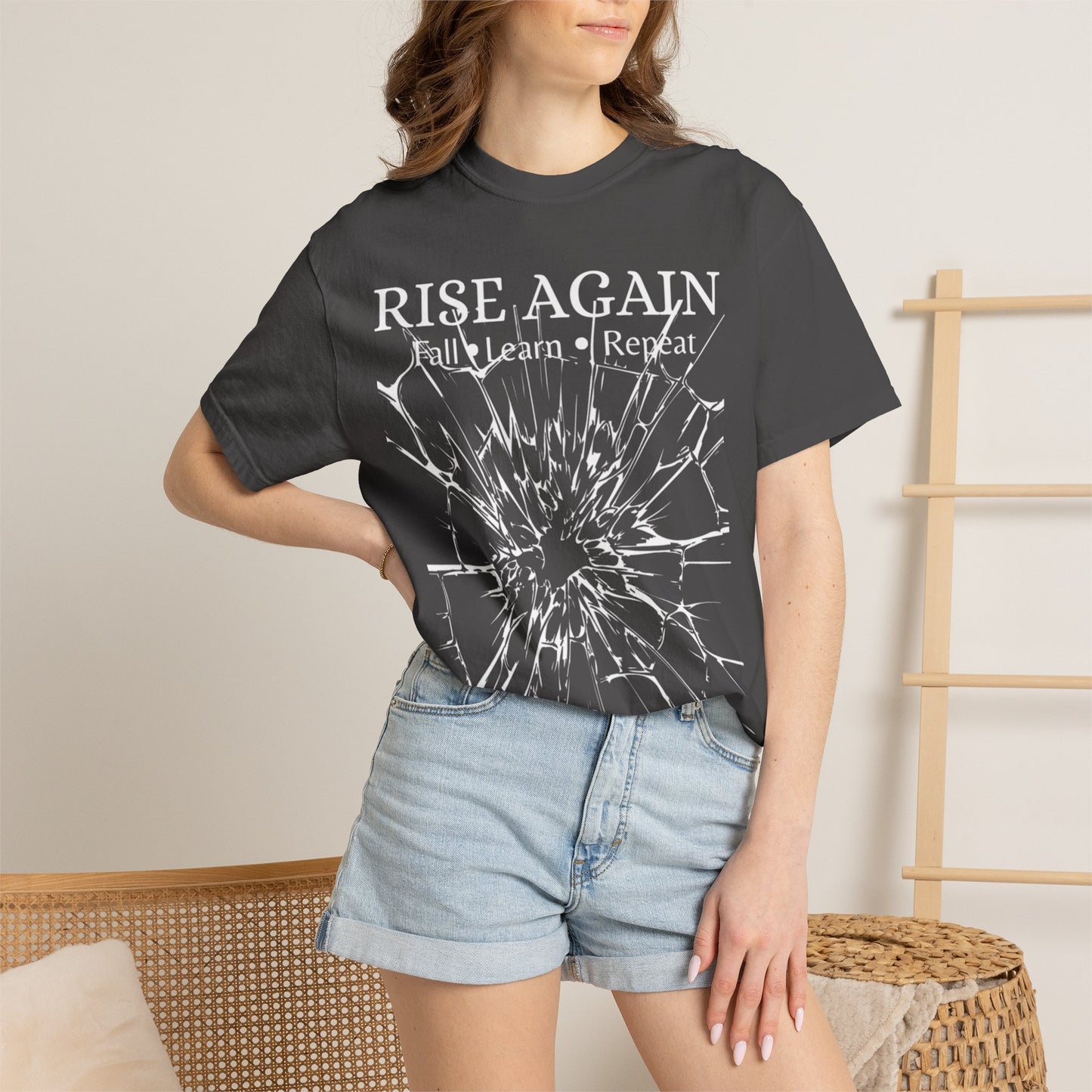 Rise Again – Fall, Learn, Repeat Motivational T-Shirt