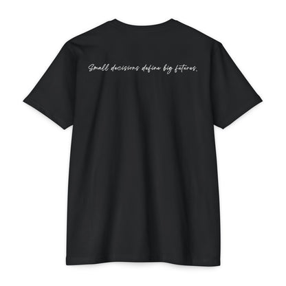 Black t-shirt with minimalist Create typography design and red accent line, gift for artists