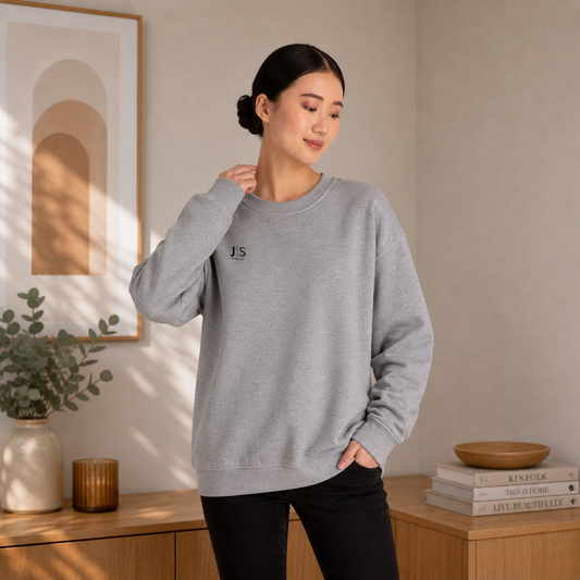 Embroidered Minimalist Sweatshirt – Premium Cotton Crewneck | Slow Living Streetwear