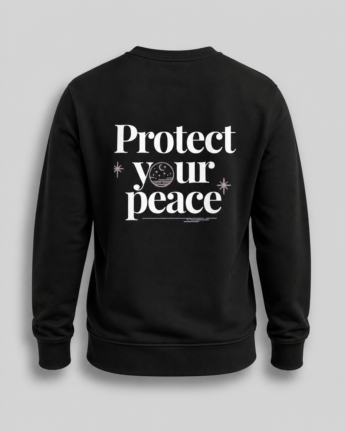 Protect Your Peace Crewneck Sweatshirt — Minimal Self-Care Graphic Sweatshirt