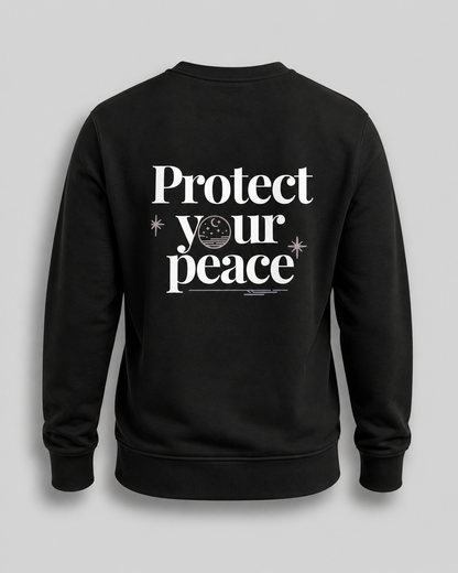 Protect Your Peace Crewneck Sweatshirt — Minimal Self-Care Graphic Sweatshirt