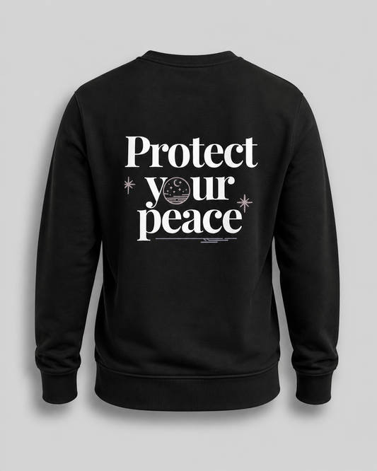 Protect Your Peace Crewneck Sweatshirt — Minimal Self-Care Graphic Sweatshirt